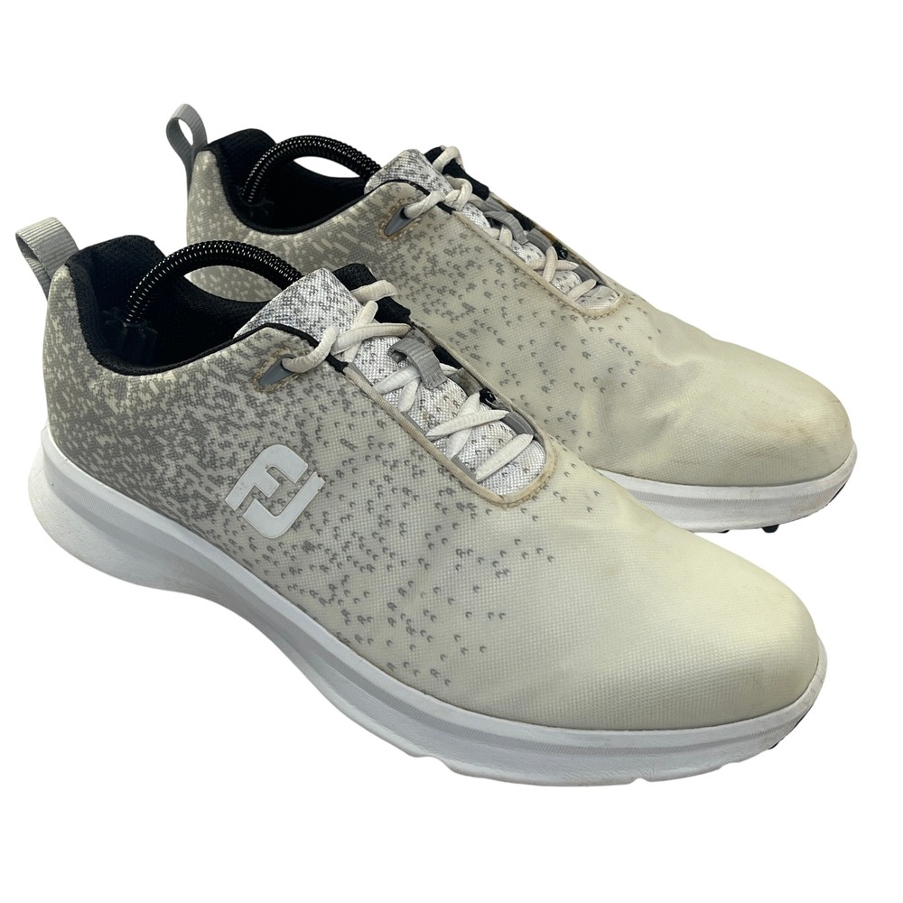 FootJoy FJ Leisure Spikeless Golf Shoes Womens 12 Ivory Grey Waterproof Athletic